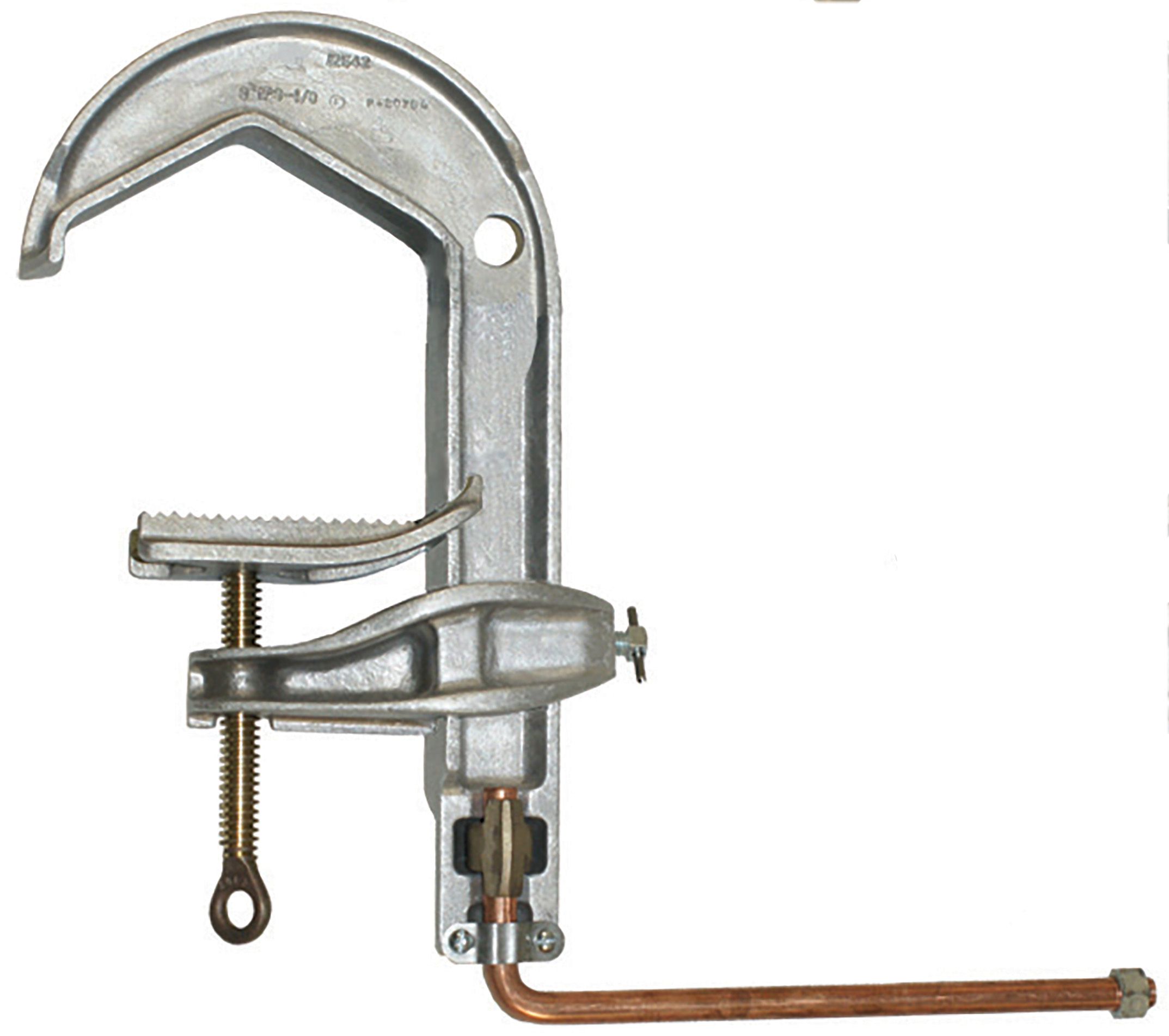 Clamp, earthing, busbar, 39kA/ 30cps, 6.625" (168mmOD) max, 9.5" Cu bar